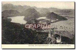 Old Postcard Schloss Neuschwanstein Mit Blick Auf Hohenschwangau