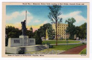 1930-45 World War I WW1 WWI Memorial Rotary Cycle New Bridge Augusta ME Capitol