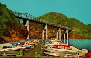 West Virginia Hinton Bluestone Bridge As Viewed From Boat Dock