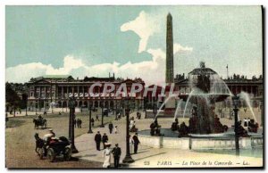 Old Postcard Paris Place De La Concorde