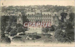 Old Postcard Le Havre City Hotel and the Public Garden