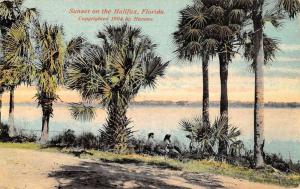 Halifax Florida Sunset Waterfront Antique Postcard K85315