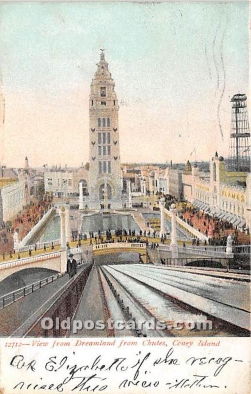 View from Dreamland From Chutes Coney Island, NY, USA Amusement Park 1908 
