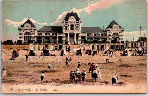 Le Casino Parame Saint-Malo France Tents on the Beach Postcard