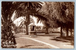 c1940's City Park Wishing Well Tennis Court Vallejo CA RPPC Photo Postcard