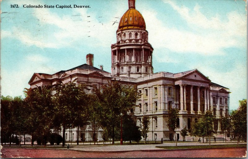 Vtg 1910s Colorado State Capitol Building Denver Colorado CO Postcard