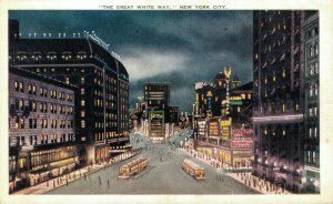 USA The Great White Way New York City Vintage Postcard 07.38