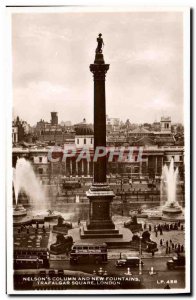 Postcard Modern London Nelson Column Trafalgar Square fountains and new