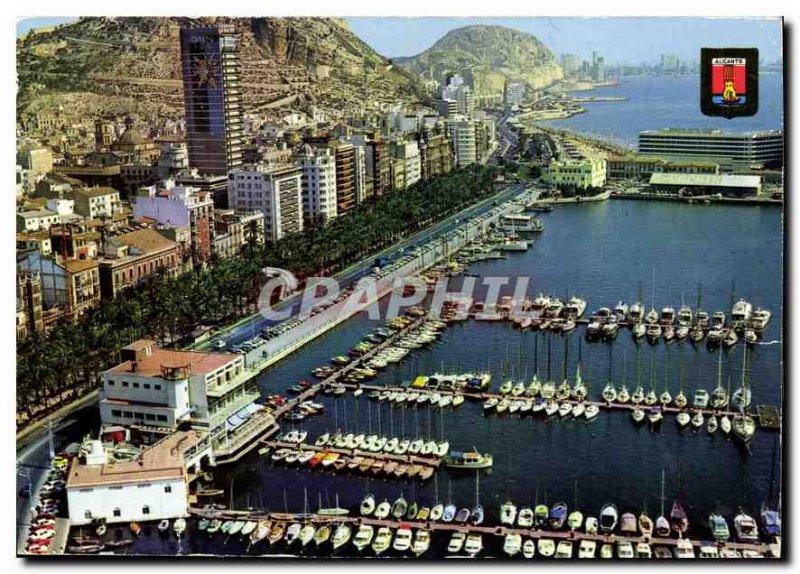 Postcard Modern Alicante Puerta Vista aerena