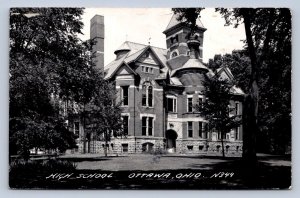 K1/ Ottawa Ohio RPPC Postcard c1950s High School Building 139