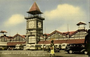 british guiana, Guyana, Demerara, GEORGETOWN, Stabroek Market, Bus Park (1958)