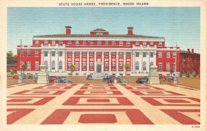 PROVIDENCE, RI Rhode Island  STATE HOUSE ANNEX & GROUNDS c1940's Linen Postcard