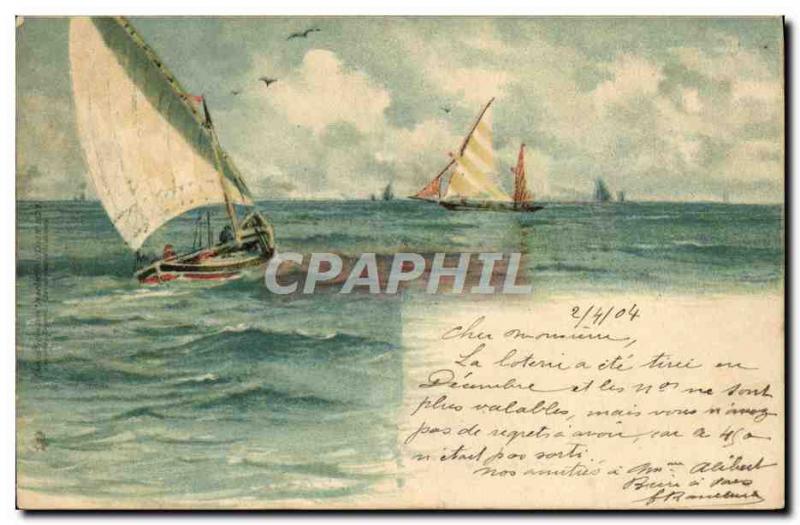 Postcard Old Boat Sailboat