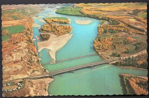 British Columbia TAYLOR Aerial Peace River Bridge and Pipeline Crossing - Chrome