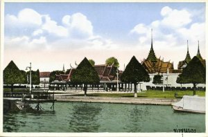 siam thailand, BANGKOK, Unknown Temple Complex (1930s) Postcard