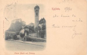 Austria 1899 Kufstein Oberer Markt und Festung Citadel postcard C312