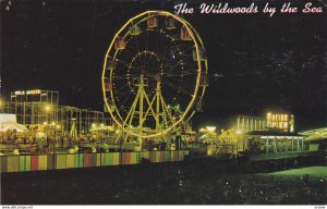 WILDWOOD by-the-SEA, New Jersey, PU-1972; Marine Pier, Ferris Wheel at night