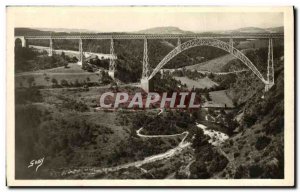 Old Postcard Garabit Bridge and the river La Truyere