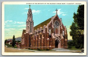 Postcard Flagstaff AZ c1933 Church of the Nativity of the Blessed Virgin Mary