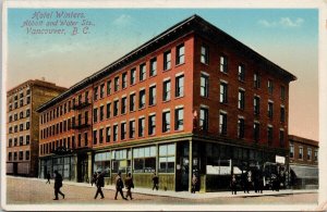 Hotel Winters Vancouver BC Winters Bar c1914 Mount Lehman Cancel Postcard H42