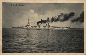 Kiel Germany SMS Moltke Battleship 1912 Cancel Vintage Postcard