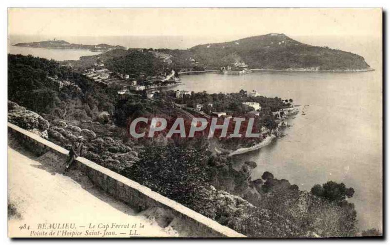 Old Postcard Beaulieu and Cap Ferrat La Pointe De L & # 39Hospice St. John