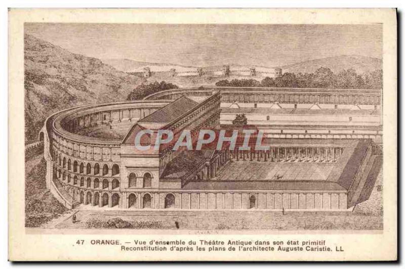 Postcard Old Orange View D & # 39Ensemble From Ancient Theater In The Primiti...