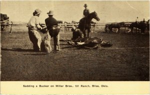 PC CPA U.S. , OKLA, BLISS, SADDING A BUCKER ON MILLER BROS, (b22107)