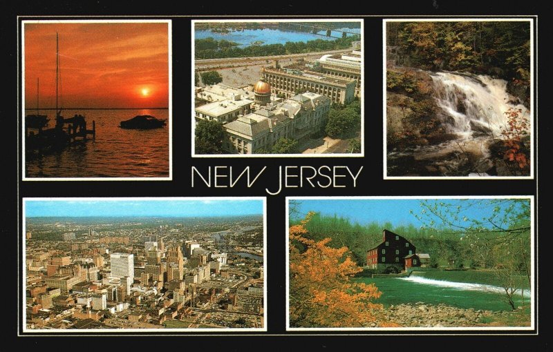 Postcard The Garden State Sunset At Seaside Park Barnegat Bay New Jersey NJ