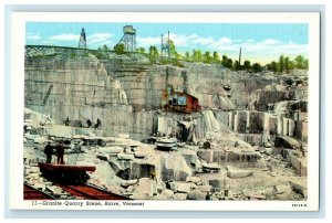 1933 Granite Quarry Scene, Barre, Vermont VT Vintage Unposted Postcard  