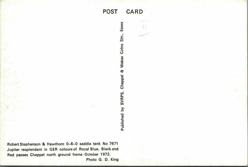 Transport Postcard - Trains - Robert Stephenson & Hawthorn Saddle Tank RR14004