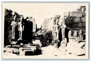 c1920's Mout Temple Entrance Amenophis III Statue Karnak Egypt RPPC Postcard