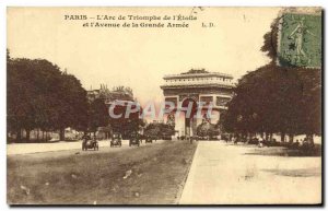 VINTAGE POSTCARD Paris Arc de Triomphe From I & # 39 Etoile and the Avenue of...