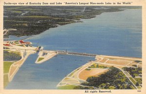Duck's eye view of Kentucky Dam and Lake America's largest man-made lake in t...