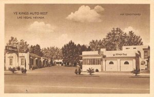 YE KINGS AUTO REST Las Vegas, Nevada Roadside c1930s Vintage Postcard