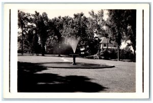 c1940's The Common Bethel Inn Maine ME, Water Fountain RPPC Photo Postcard 