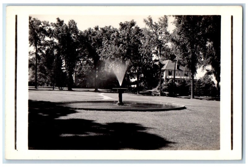 c1940's The Common Bethel Inn Maine ME, Water Fountain RPPC Photo Postcard 