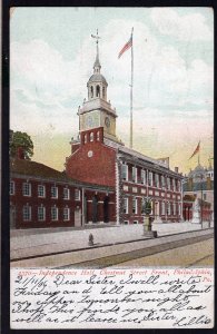 Pennsylvania PHILADELPHIA Independence Hall Chestnut St glitter - pm1906 - Und/B