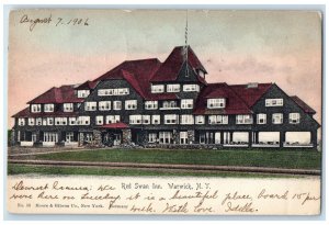 1906 Red Swan Inn Exterior Building Warwick New York NY Vintage Antique Postcard