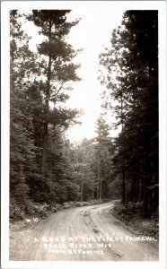 RPPC Postcard WI Dirt Road at Forest Primeval Eagle River Photo Parfitt 1952 Z13