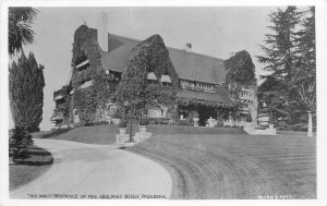1920s Pasadena California Ivy Wall Residence Mrs. Busch RPPC Postcard 25-11603