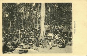 indonesia, Bali, DENPASAR, Market Scene (1910s) Postcard