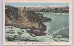 Reversing Falls, Low Tide, Saint John, New Brunswick, Vintage 1937 PECO Postcard