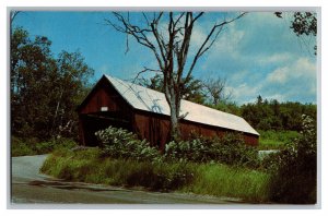 Postcard VT Ottaquechee Covered Bridge West Woodstock Vermont 