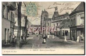 Old Postcard Dreux Church Bank and Caisse d & # 39Epargne