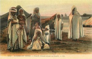 c1907 Postcard Scenes et Types, Nomad Family in front of their Tents unposted