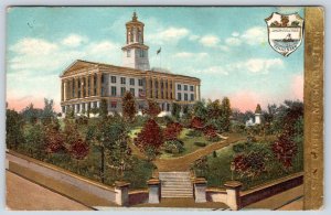 1909 NASHVILLE TENNESSEE TN STATE CAPITOL BUILDING EMBOSSED GOLD EMBELLISHED