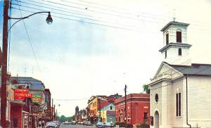 East Greenwich RI Street View Store Fronts Old Cars Postcard