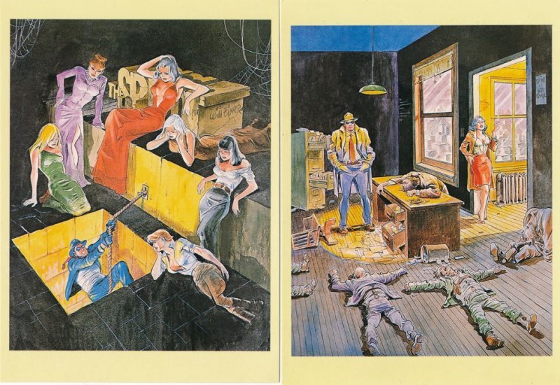 (6 cards) American Cartoonist Artist Will Eisner Comic Prints on Postcards