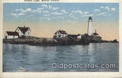 Boston light, Mass, USA Massachusetts USA Lighthouse Unused light crease top ...